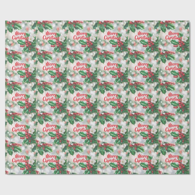 Happy Holly Dayz Christmas Wrapping Paper (Flat)