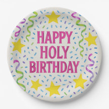 Happy Holy Birthday-Christian Kid's Party Plate