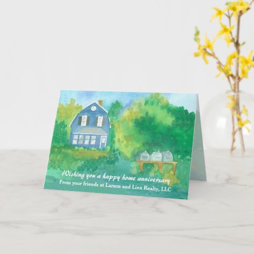 Happy Home Anniversary From Realtor Farmhouse Card