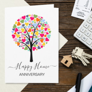 happy home Anniversary new home real estate Card