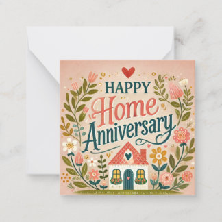 Happy Home Anniversary Note Card