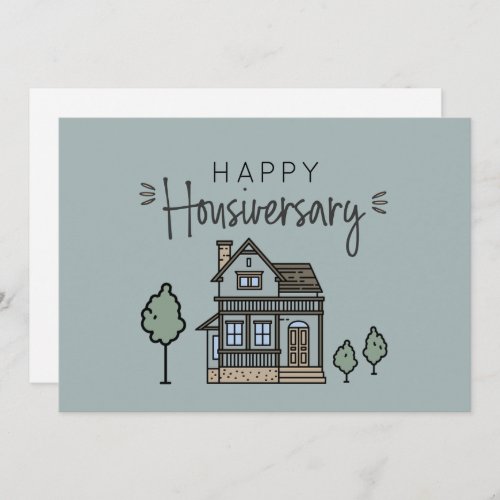 Happy Home Anniversary Personalized Housiversay  Thank You Card