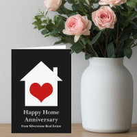 Happy Home Anniversary Real Estate House Heart