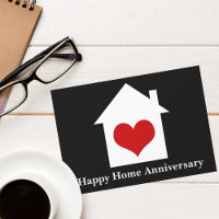 Happy Home Anniversary Real Estate House Heart