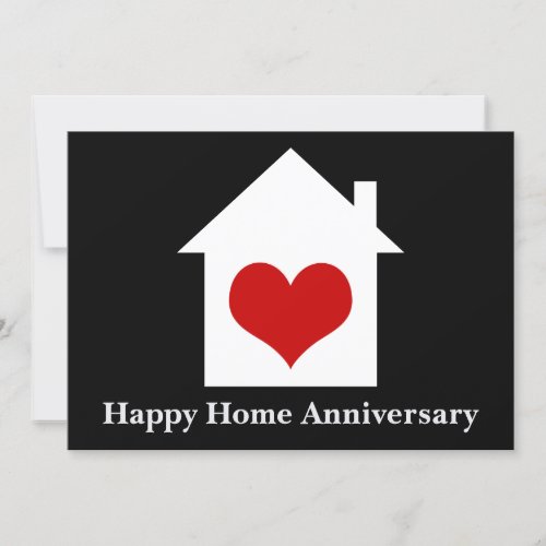 Happy Home Anniversary Real Estate House Heart Card