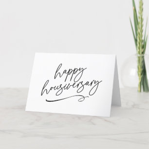 Happy Home Anniversary Real Estate Script Letterpress Thank You Card