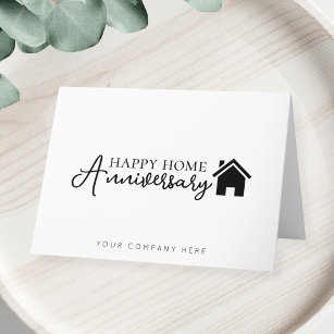 Happy Home Anniversary Real Estate  Thank You Card