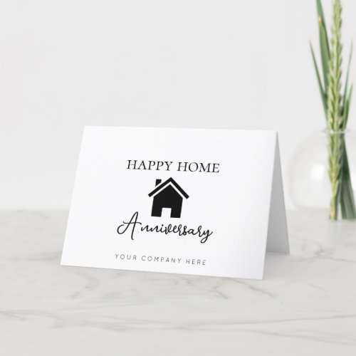 Happy Home Anniversary Real Estate Thank You Card