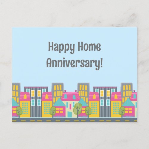 Happy Home Anniversary Realtor Postcard with photo