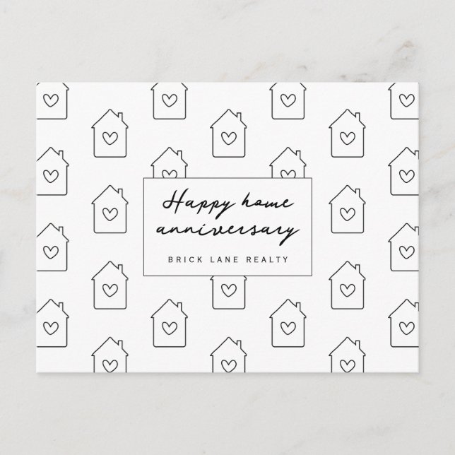 Happy Home Anniversary Realty Postcard (Front)