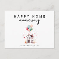 Happy Home Anniversary Watercolor House Realty