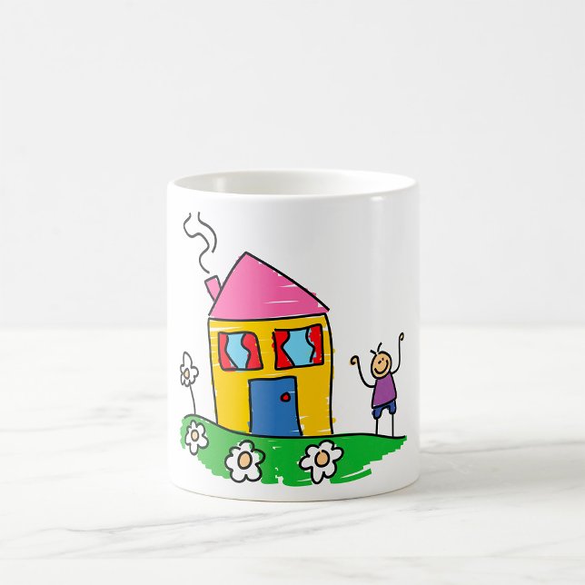Happy Home Colorful House and Stick Figure  Coffee Mug (Creator Uploaded)
