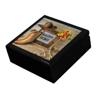 Happy Home Cowgirl Cowboy Style With Cowboy Boots  Gift Box