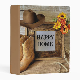Happy Home Cowgirl Cowboy Style With Cowboy Boots  Mini Binder