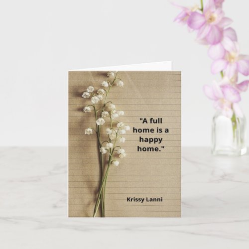 Happy home inspirational quote card