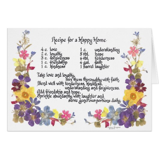 Happy Home Recipe Cards (Front Horizontal)