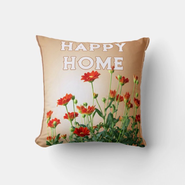 HAPPY HOME THROW PILLOW (Front)