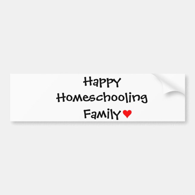 Happy Homeschooling Family Bumper Sticker (Front)