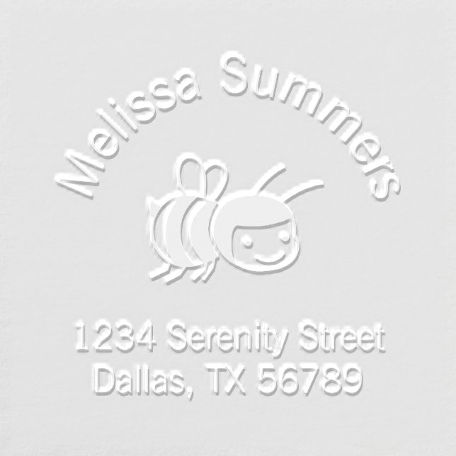 Happy Honey Bee Arch Address Embosser (Design)