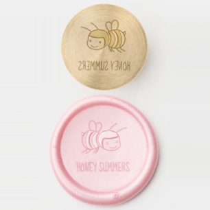 Happy Honey Bee Custom Name Wax Seal Stamp