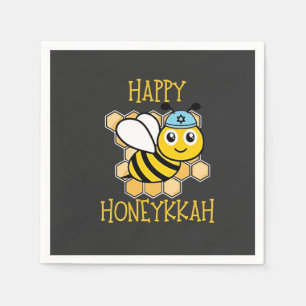 Happy Honeykkah Honey Bee Hanukkah Jewish Napkins