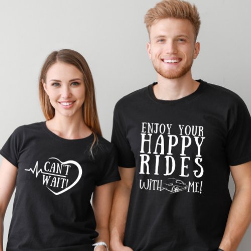 Happy Honeymoon Hubby Newlywed Couple Black T_Shirt