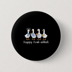 Happy Honk-ukkah Hanukkah Silly Goose Women Men Ki Button