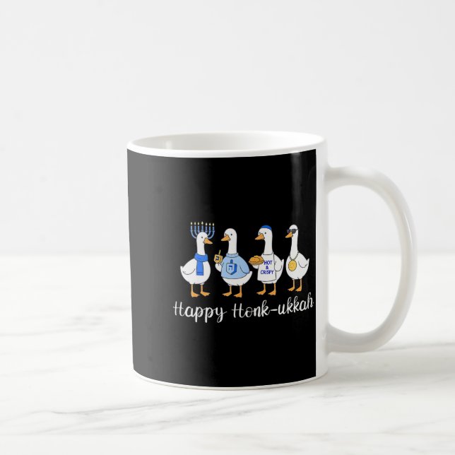 Happy Honkukkah Hanukkah Funny Chanukah Jewish Fes Coffee Mug (Right)