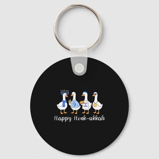 Happy Honkukkah Hanukkah Funny Chanukah Jewish Fes Keychain (Front)