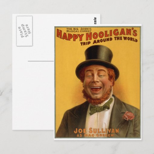 Happy Hooligan's Trip Around the World Postcard Zazzle