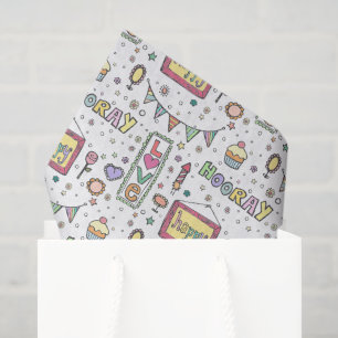 Happy Hooray Party Original Birthday Pattern Gift Tissue Paper