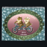 Happy hooters Owls funny seasons customizable 2014 Calendar<br><div class="desc">Owl calendar - an owl each month!  For owl lowers.  Family calendar.  12 1 owls artist`s original drawings customizable</div>