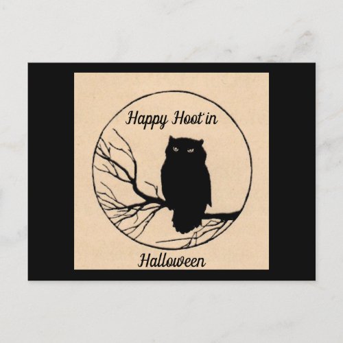 Happy Hootin Halloween Postcard