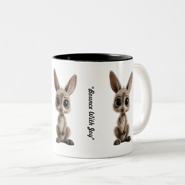 "Happy Hopper Heart" Two-Tone Coffee Mug (Front Right)