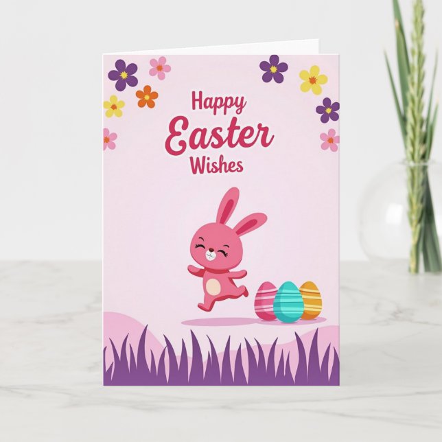 Happy Hopping Bunny Card (Front)