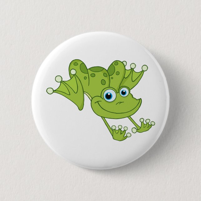 Happy Hopping Frog Button (Front)