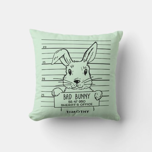 Happy Hoppy Easter Cute Funny Bunny Can Cooler Throw Pillow