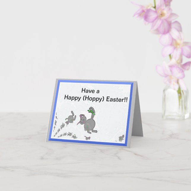 Happy (Hoppy) Easter Greeting Card (Orchid)