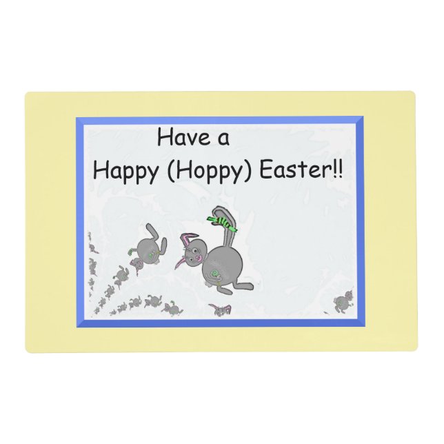 Happy Hoppy Easter Laminated Placemat (Front)
