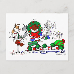 Happy Horse Farms Cartoon Christmas Postcard