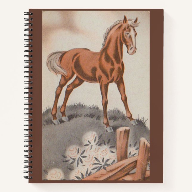 happy horse in brown notebook (Front)