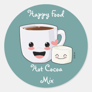 Happy Hot Chocolate and Marshmallows Label
