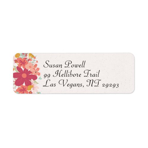 Happy Hot Pink Flower Splash Label