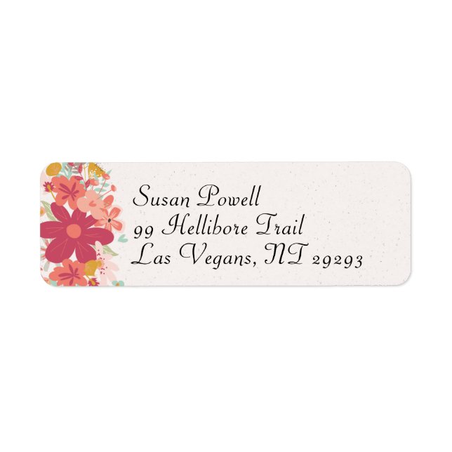 Happy Hot Pink Flower Splash Label (Front)