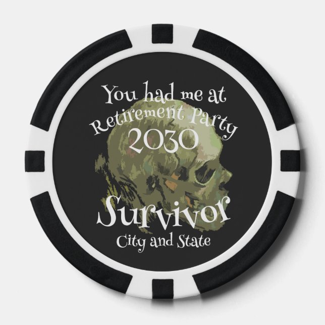 Happy Hour 2024 Bachelor Bachelorette Retirement Poker Chips (Front)