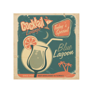 Happy Hour 8"x8" Wood Wall Art