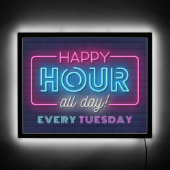 Happy Hour All Day Neon Sign Custom Text (Front)