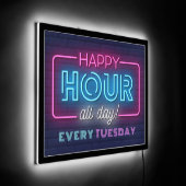 Happy Hour All Day Neon Sign Custom Text (Angle)