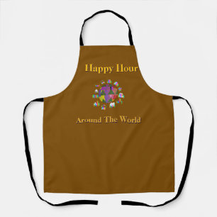 Happy Hour Around The World Brown Apron