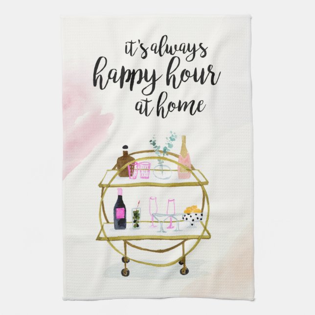 Happy Hour at Home I Kitchen Towel (Vertical)